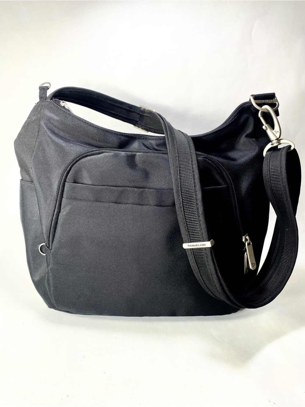Travelon Anti-Theft Crossbody Shoulder Bucket Bag Adjustable Strap Pockets